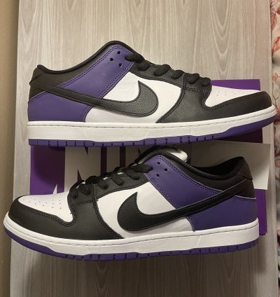 New Nike Sb Dunk Low Pro Court Purple Bq6817-500