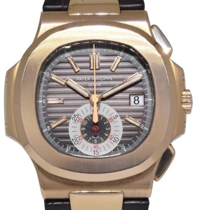 Patek Philippe Nautilus Sealed 5980 Nautilus Chronograph 18k Rg Chocolate 15 5980r