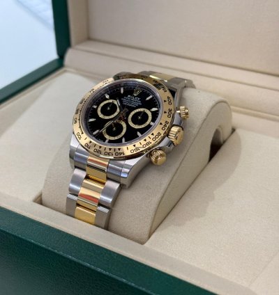 Rolex Daytona Nuovo 2025 Quadrante Nero Acciaio Oro Quadrante Champagne Full Set Con Documenti