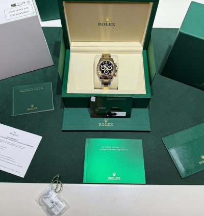 Rolex Daytona Nuovo 2025 Quadrante Nero Acciaio Oro Quadrante Champagne Full Set Con Documenti
