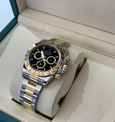 Rolex Daytona Nuovo 2025 Quadrante Nero Acciaio Oro Quadrante Champagne Full Set Con Documenti