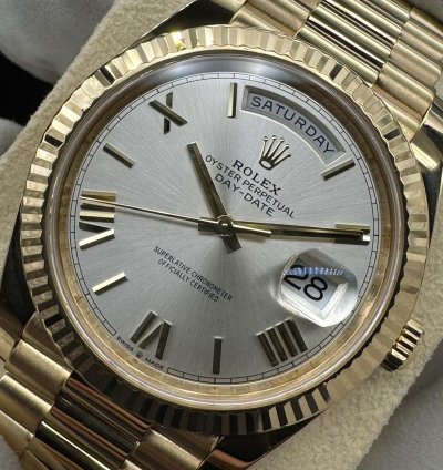 Rolex Day-date 40 Silver Roman Dial Unworn