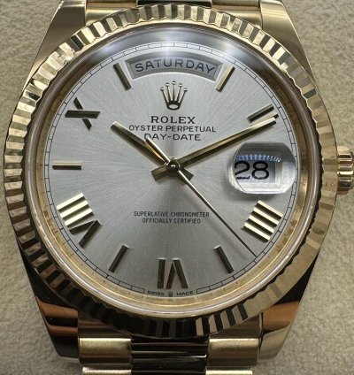 Rolex Day-date 40 Silver Roman Dial Unworn