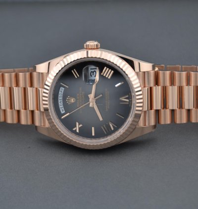 Rolex Day-date 40 Slate Ombr Dial Full Rose Gold 2024 New Release