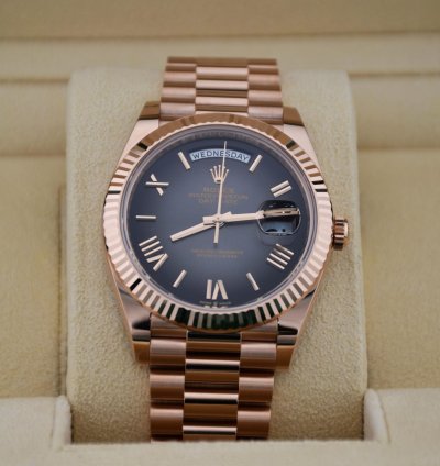 Rolex Day-date 40 Slate Ombr Dial Full Rose Gold 2024 New Release