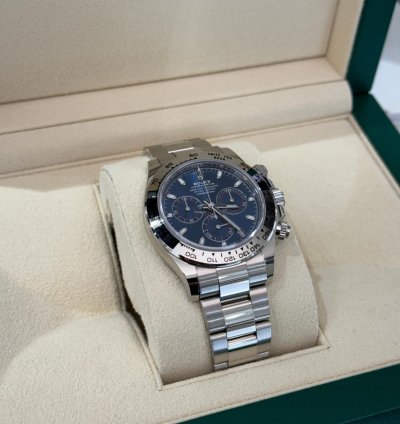 Rolex Daytona Oro Bianco Nuovo 2023 Quadrante Blu Full Set Con Documenti Scatola Rolex
