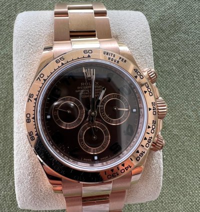 Rolex Daytona Oro Rosado Cuadrante Chocolate Arabe