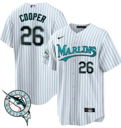 Garrett Cooper Jersey 26 Miami Marlins Throwback Cool Base All Stitched