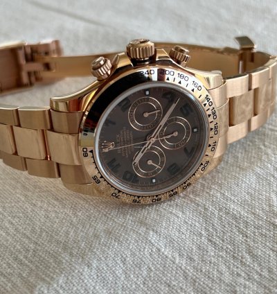 Rolex Daytona Oro Rosado Cuadrante Chocolate Arabe