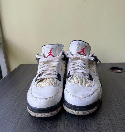 2015 Men Nike Air Jordan Iv 4 White Cement Fire Red Grey