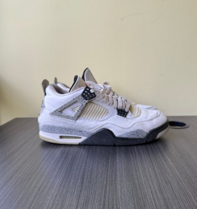 2015 Men Nike Air Jordan Iv 4 White Cement Fire Red Grey