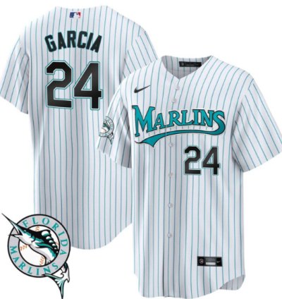 Avisail Garcia Jersey 24 Miami Marlins Throwback Cool Base All Stitched