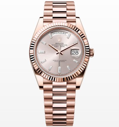 Rolex Day-date 40 Sundust Diamond Baguette Dial Unworn