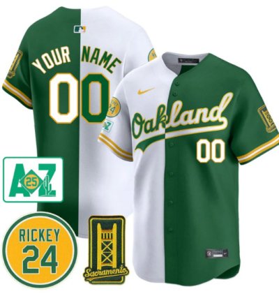 Custom Oakland Athletics Jersey 2025 Sacramento Rickey Henderson Stitched Split