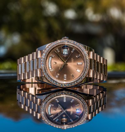 Rolex Day-date 40 Sundust Diamond-set Dial Diamond-set Bezel