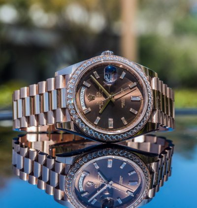 Rolex Day-date 40 Sundust Diamond-set Dial Diamond-set Bezel