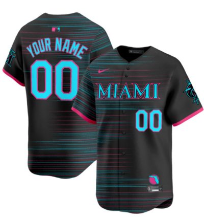 Custom Miami Marlins Jersey 2025 City Connect Vapor Premier Limited - All Stitched