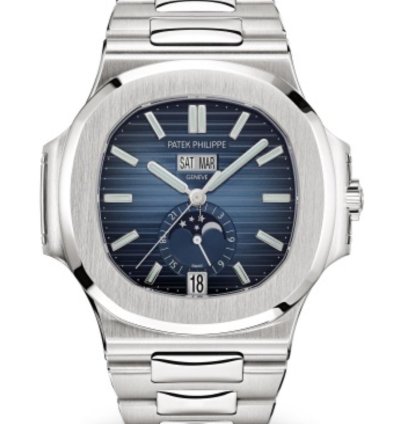Patek Philippe Nautilus Stainless Steel Blue Dial 40 5mm Moon Phase