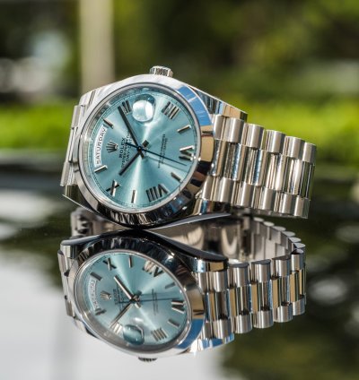 Rolex Day-date 40 Unworn 2022 Day-date 40mm Platinum Blue Ice Dial 228206
