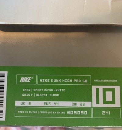 Nike Sb Dunk Hi Iron 2003 Sz 10