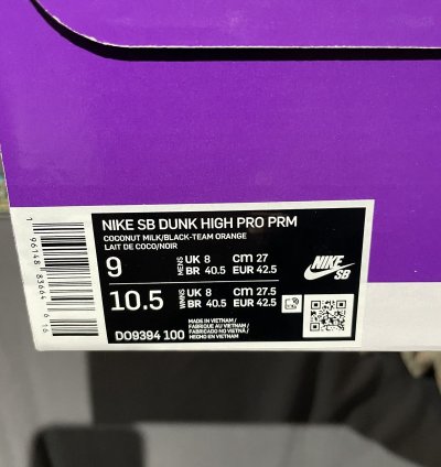 Nike Sb Dunk Hi San Francisco Giants Size 9 Men Us