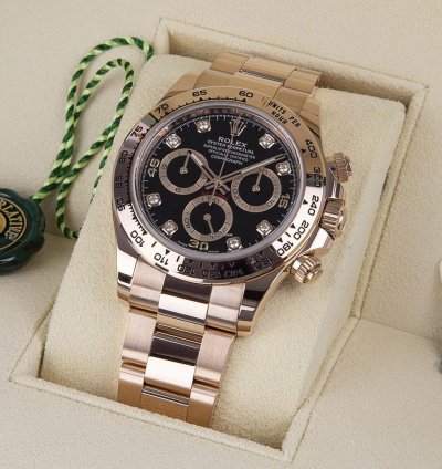 Rolex Daytona Oyster Perpetual Cosmograph Daytona Diamond Dot 18kt Everose Gold 116505