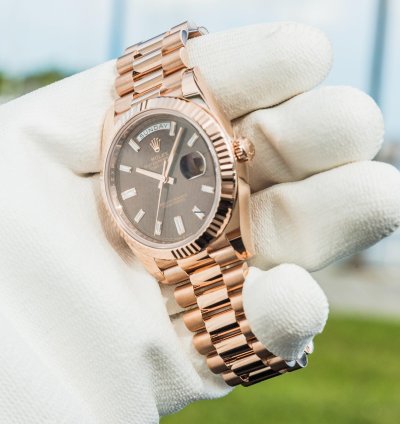 Rolex Day-date 40 Unworn 2023 Day-date 40mm Chocolate Baguette 228235