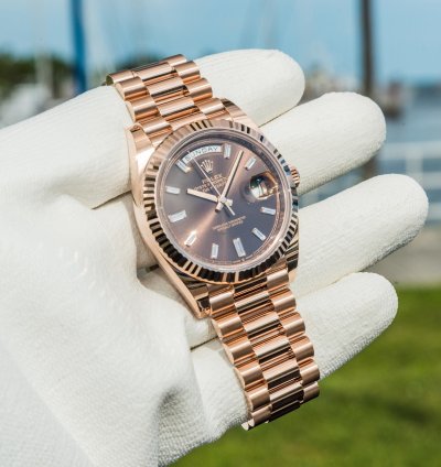 Rolex Day-date 40 Unworn 2023 Day-date 40mm Chocolate Baguette 228235