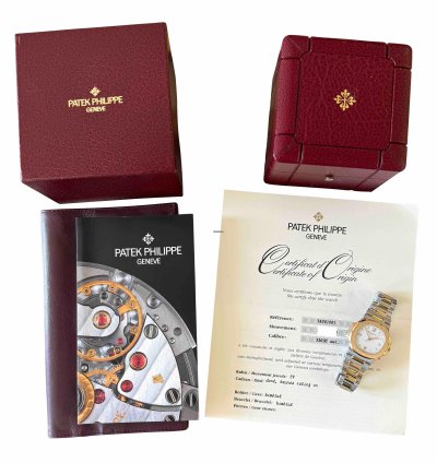 Patek Philippe Nautilus Steel 18k Gold 37mm White Dial Box Papers