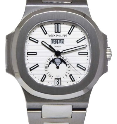 Patek Philippe Nautilus Steel Annual Calendar White Dial Watch 17 5726 1a