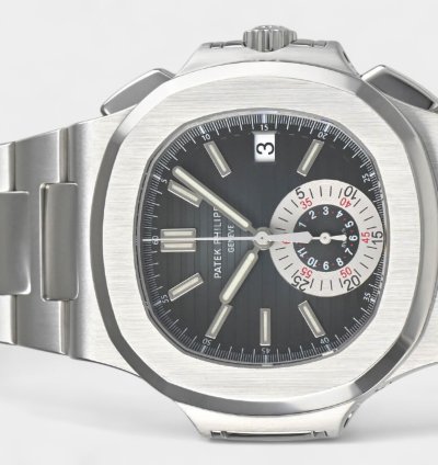 Patek Philippe Nautilus Steel Blue Date Chronograph 40 5mm Box Papers 5980 1a-001