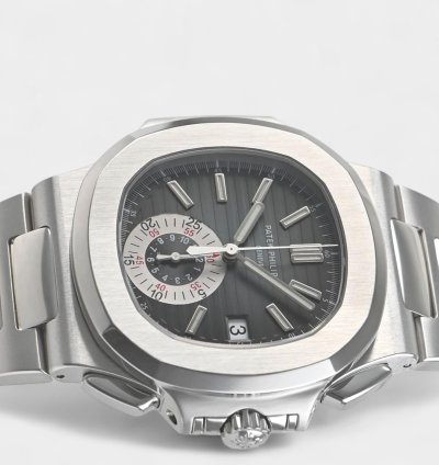 Patek Philippe Nautilus Steel Blue Date Chronograph 40 5mm Box Papers 5980 1a-001