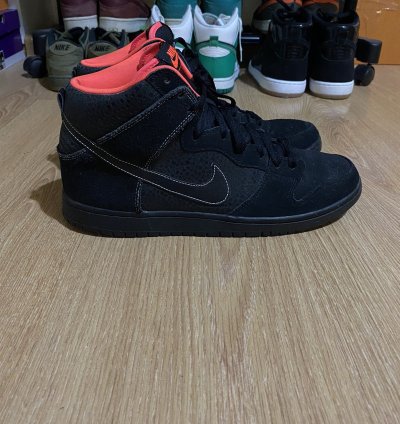 Nike Sb Dunk High Black Safari Atomic Red