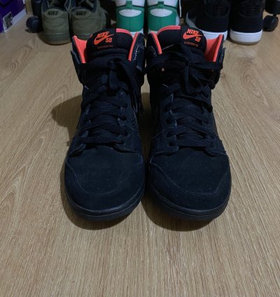 Nike Sb Dunk High Black Safari Atomic Red