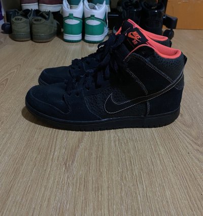 Nike Sb Dunk High Black Safari Atomic Red