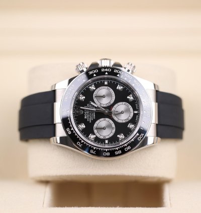 Rolex Daytona Oysterflex Wei Gold Schwarz Dia - 2023 - Lc100 - Neu Ungetragen - Fullset