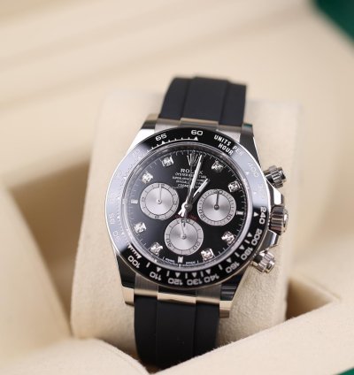 Rolex Daytona Oysterflex Wei Gold Schwarz Dia - 2023 - Lc100 - Neu Ungetragen - Fullset