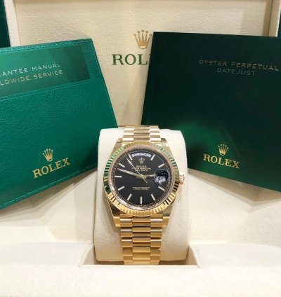 Rolex Day-date 40 Unworn Day-date 40mm 228238 President Yellow Gold Presidential Bracelet Black Motif Dial