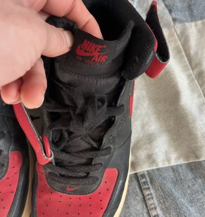 2017 Nike Air Force 1 Mid Bred Men Black Red Af1 Sz 10