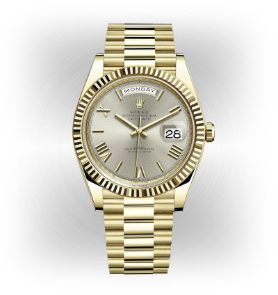 Rolex Day-date 40 Unworn Day-date 40mm 228238 President Yellow Gold Presidential Bracelet Silver Roman Dial