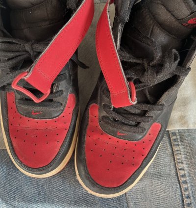 2017 Nike Air Force 1 Mid Bred Men Black Red Af1 Sz 10