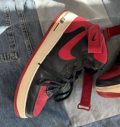 2017 Nike Air Force 1 Mid Bred Men Black Red Af1 Sz 10