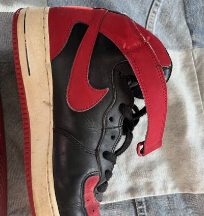 2017 Nike Air Force 1 Mid Bred Men Black Red Af1 Sz 10