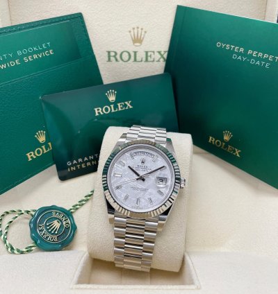 Rolex Day-date 40 Unworn Day-date 40mm 228239 White Gold Meteorite Baguette Diamond Dial President Bracelet