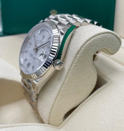 Rolex Day-date 40 Unworn Day-date 40mm 228239 White Gold Meteorite Baguette Diamond Dial President Bracelet