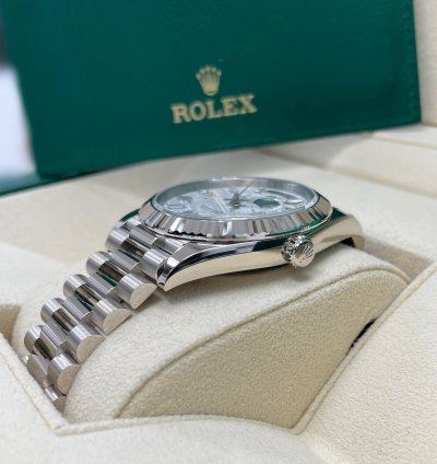 Rolex Day-date 40 Unworn Day-date 40mm 228239 White Gold Meteorite Baguette Diamond Dial President Bracelet