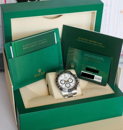 Rolex Daytona Panda 116500ln 2022 Unworn 40mm Stainless Steel Full Set White And Black