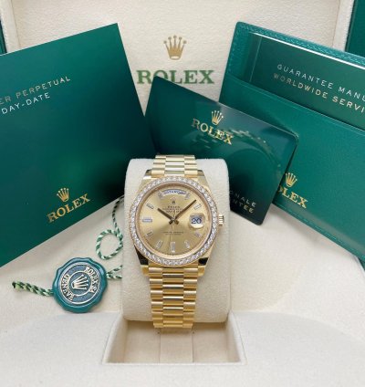 Rolex Day-date 40 Unworn Day-date 40mm 228348rbr Yellow Gold Presidential Bracelet Champagne Baguette Dial