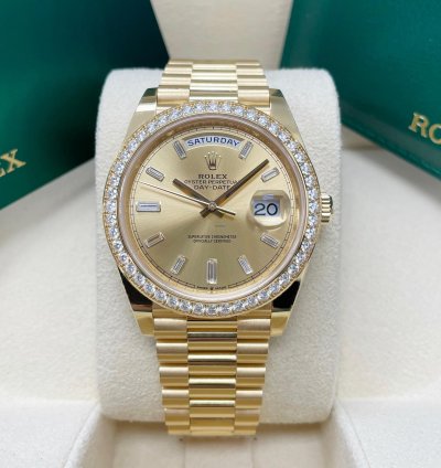 Rolex Day-date 40 Unworn Day-date 40mm 228348rbr Yellow Gold Presidential Bracelet Champagne Baguette Dial