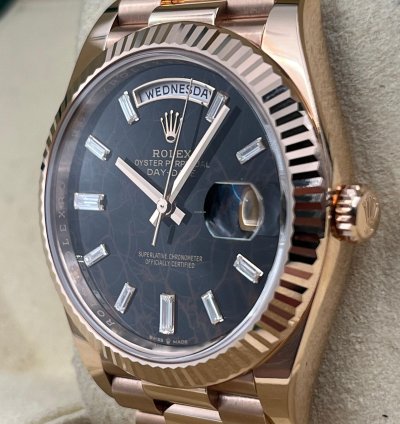 Rolex Day-date 40 Unworn Day-date 40mm Eisenkiesel Diamond Dial Rose Gold Bracelet 228235 Box Papers 2024